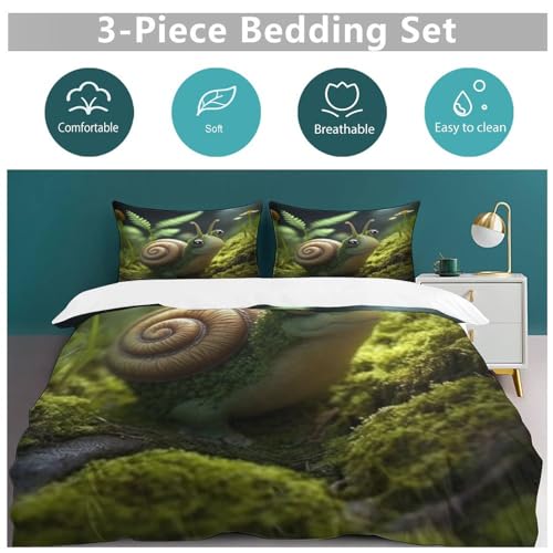 Housse couette escargots 3D hypoallergénique pour un sommeil paisible - 4