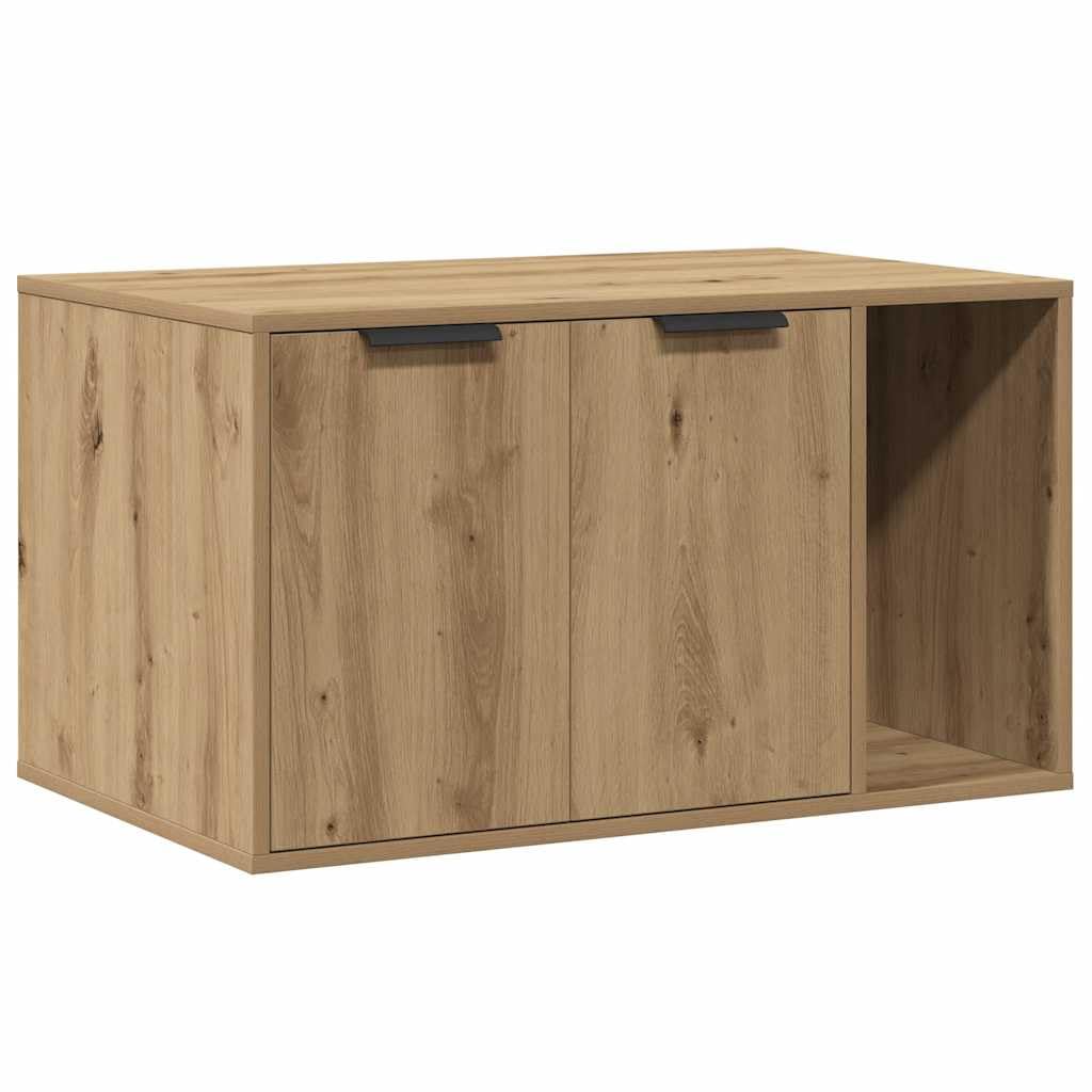 vidaXL Mueble arenero para Gatos Madera Roble artisian 80x50x45 cm, Mueble de arenero para Gatos, Muebles para Caja de Arena, Armario para arenero para Gatos
