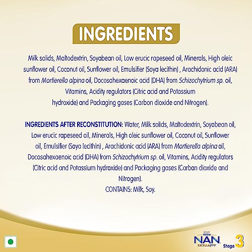 Image of Nestle NAN EXCELLAPRO Nan Stage 3 Follow-Up Formula Milk Powder For Babies, 12-24 months, With DHA, ARA, 400g Pouch in Box - (Pack of 2)