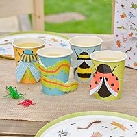 Ginger Ray Creepy Crawly Bugs Papier-Partybecher mit 3D-Pop-Out-Bugs-Geburtstagsgeschirr für Kinder, 8er-Pack