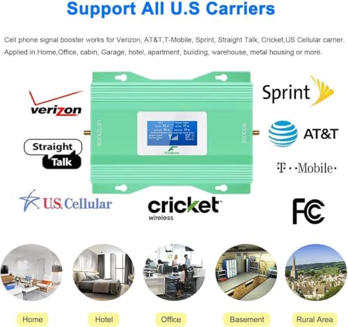 Image of Cell Phone Signal Booster Verizon T Mobile ATT Cell Phone Booster 5G 4G LTE Band 66,25,13, 12, 17, 5, 4, 2 Verizon Signal Booster Cell Booster AT&T Cellular Booster Cellular Extender for Home 6000sqft