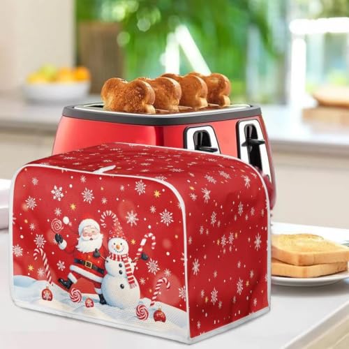 Image of Santa Claus Snowman 2 Slice Toaster Cover Christmas Decor