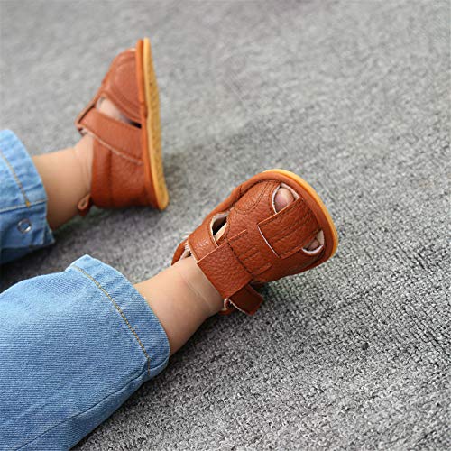 Image of RVROVIC Baby Boys Girls Sandals Premium Infant Summer Outdoor Shoes PU Lightweight Soft Anti-Slip Sole Toddler Prewalker