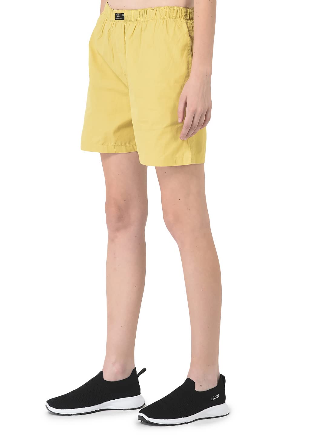 Cozmostore Women's Yellow Cotton Boxer Shorts (in, Alpha, L, Regular, Yellow) 1