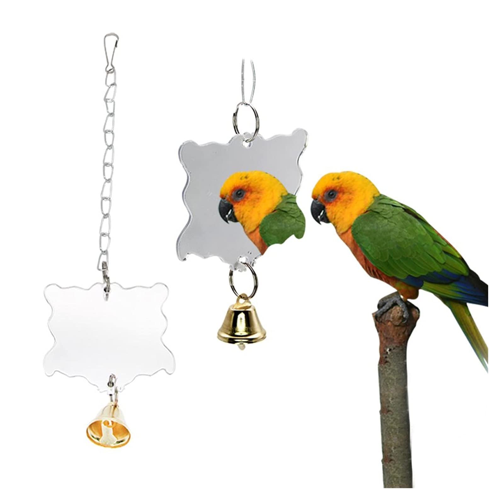 Vogelspielzeug 10 stücke Vogel Spielzeug Set Swing Chewing Training Spielzeug Kleine Papagei Hängende Hängematte Papagei Käfig Barch Spielzeug mit Holzperlen