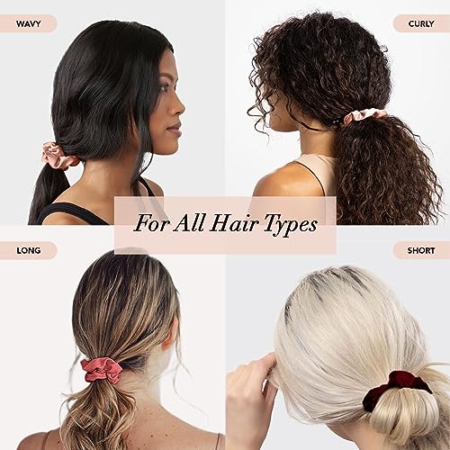 Image of Kitsch Satin Scrunchies for Women - Softer Than Silk Scrunchies | Hair Ties No Damage for Frizz-Free Sleep | Perfect for Day or Night Hair Accessories - Mulberry, 6pcs
