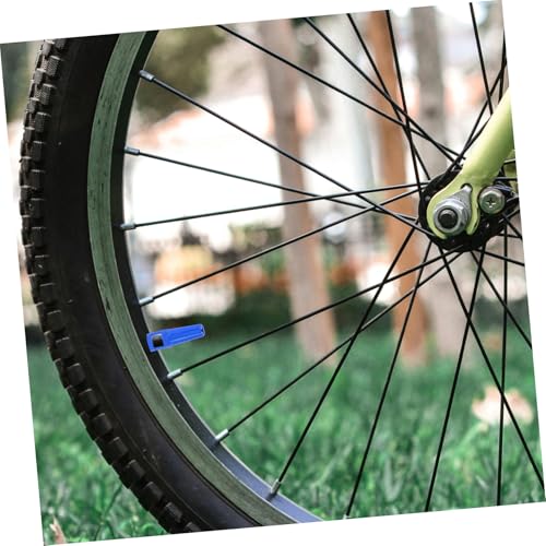 8 piezas tapas de válvula para bicicleta de aleación de aluminio color azul con diseño perforado para mejor flujo de aire miniatura 7