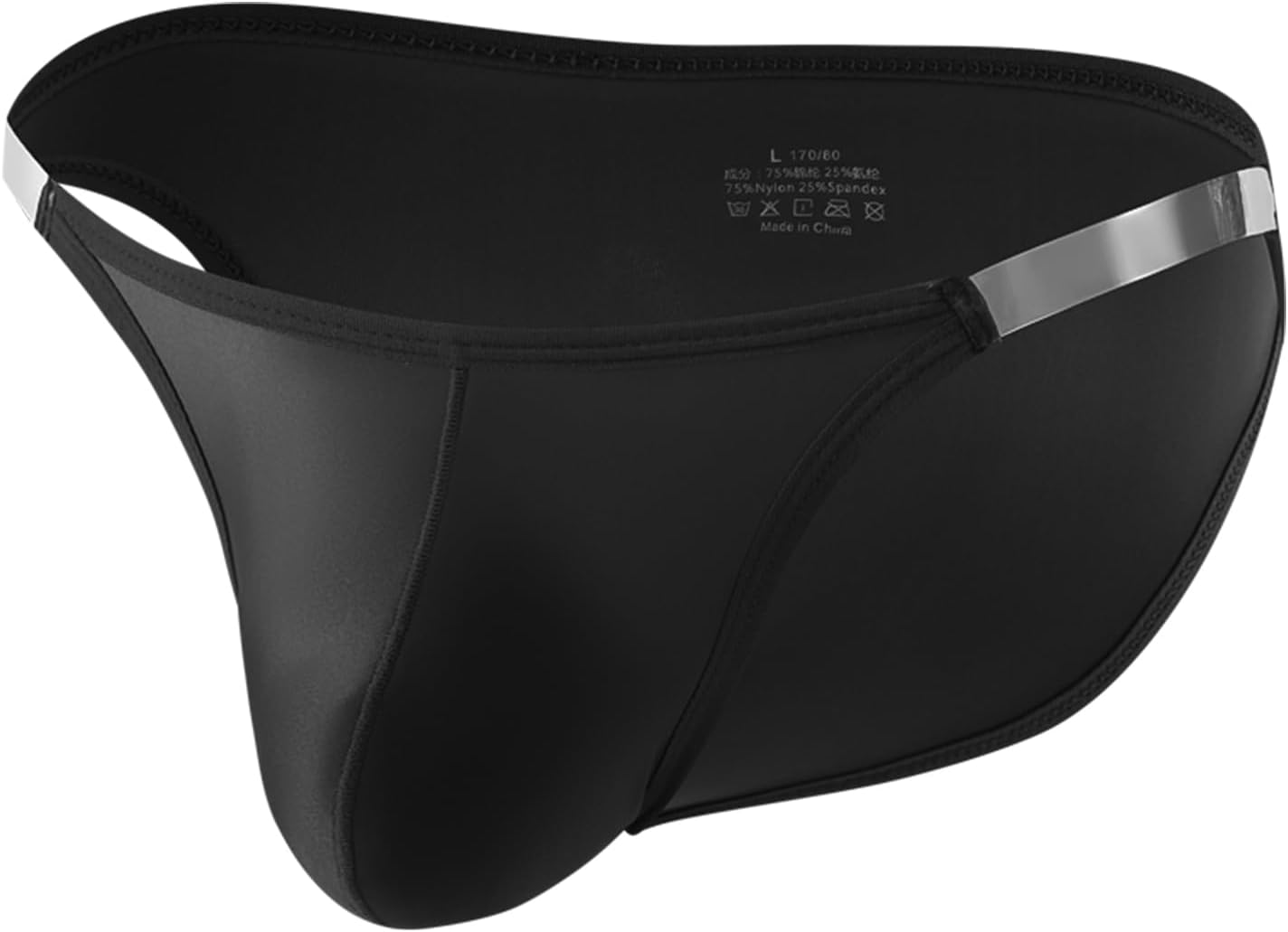 Men’s String Bikini Underwear Silky See Through Pouch Briefs Low Rise Sexy Men Bikini with Adjustable Straps