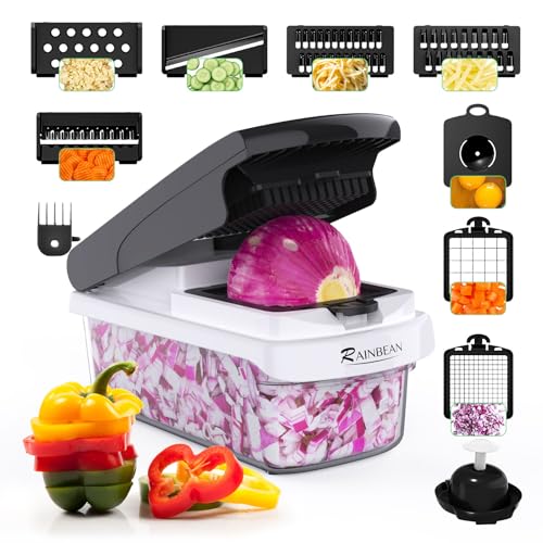 Vegetable Chopper - Mandoline Slicer Onion Veggie Food Chopper with Container Cucumber Potato Slicer Salad Chopper Tool 15 in 1 Kitchen Gadgets Perfect for House Warming Gifts