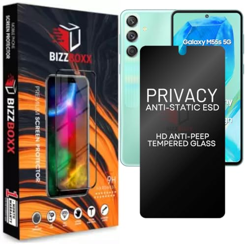 Image of Compatible With Samsung M55s 5G Privacy Screen Protector - Anti-Spy Tempered Glass, Fingerprint May Not Work, Easy Install, Privacy in Public Spaces (Sam M55s) - Pack of 1
