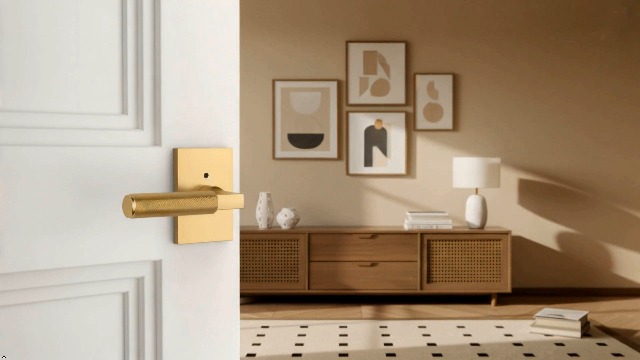 Asidrama 6 Pack Champagne Bronze Privacy Door Handles, Door Lever