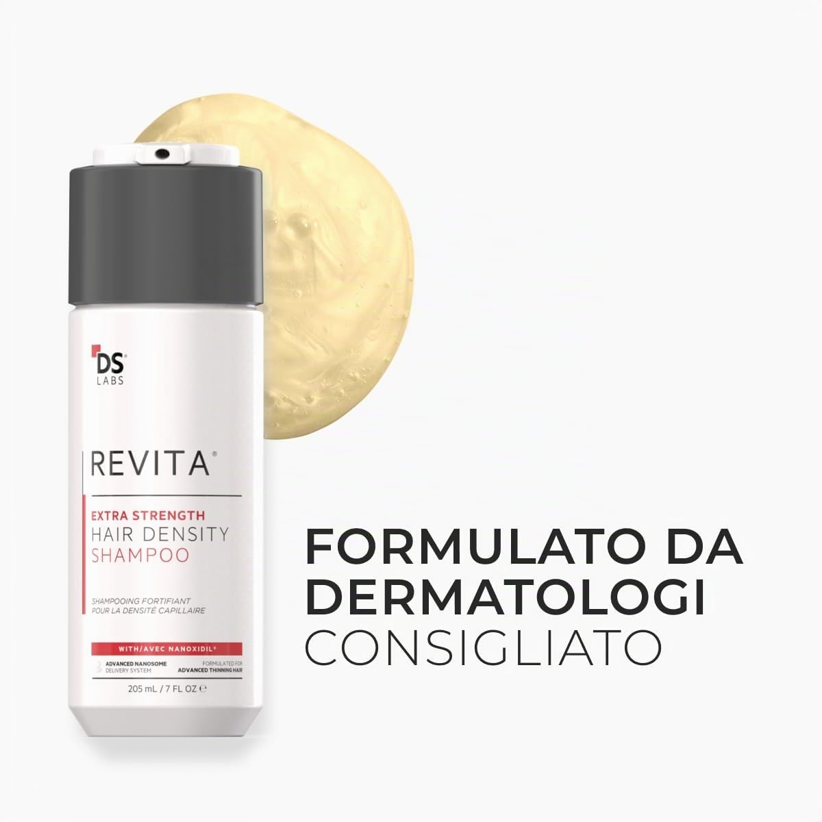 DS Labs Revita Extra Strength Shampoo – Shampoo ad Alte Prestazioni per la Densità dei Capelli, Volumizzante e Addensante, Capelli dall’Aspetto più Folto, con Serenoa Repens, per Uomo e Donna, 205mL