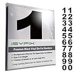 Black Vinyl Numbers Stickers - 6 Inch Self Adhesive - 2 Sets - Premium Decal Die Cut and Pre-Spaced...