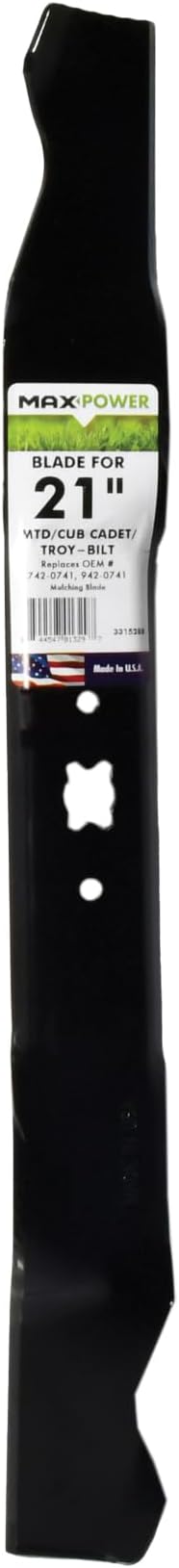 Fashlady Maxpower 331528S 21-Inch Lawn Mower Blade For MTD Mulcher 742-0741, 942-0741