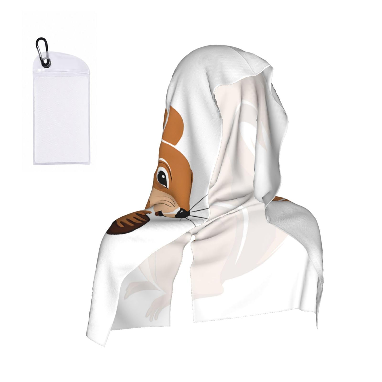 ESNAIUVCD Cartoon Squirrel Print Multifunctional Cooling Hoodie Bandana Portable Sweat Absorbing Design For Beach Workouts Exercise Heat Relief Accessories