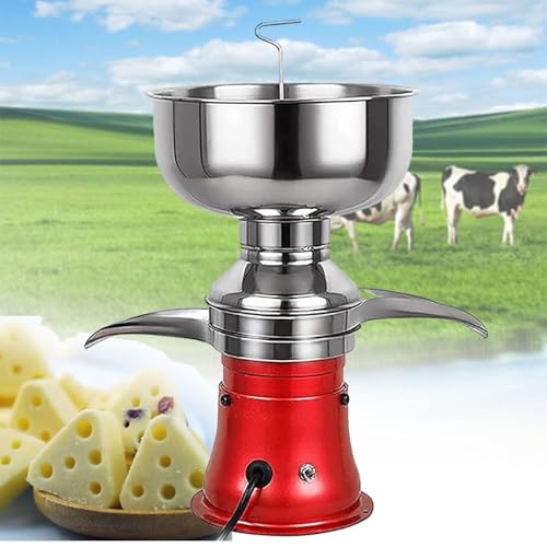 PioMue Centrífuga eléctrica de Leche, separadora de Crema para granjeros, separadora eléctrica de Crema para Leche de Vaca, 50 l/h, máquina separadora de Leche y Mantequilla.