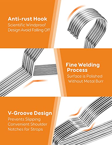 Baby Hangers, 30 Pack Stainless Steel 12.6 Inch Baby Clothes Hangers Heavy Duty Non-Slip Space Saving Coat Hangers Metal Hangers For Kids Children Toddler Clothes #TOP2