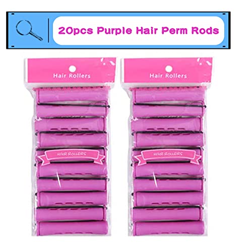 20pcs Women's Perm Rods Set for Natural Hair: 2 Sizes Cold Wave Hair Rollers for Curling and Styling All Hair Lengths - DIY Hairdressing Tools (Purple) - Image 3