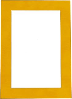 5x7 Mat Bevel Cut for 4x6 Photos - Acid Free Bright Yellow Precut Matboard - For Pictures, Photos, Framing - 4-ply Thickness