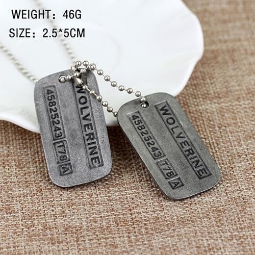 doppelseitige Erkennungsmarken an 50,8 cm Kette für Kostüm, Cosplay, Requisite, Militär-Erkennungsmarken aus Edelstahl