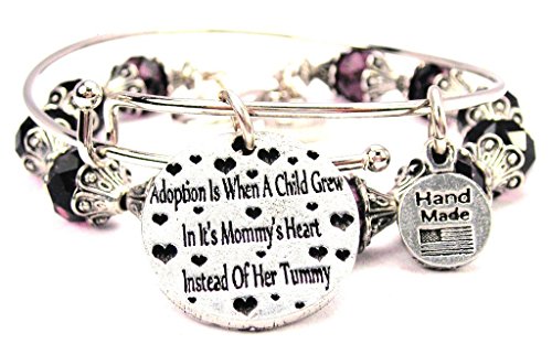ChubbyChicoCharms Adoption is When a Child Grew in It's Mommy's Heart Instead of Her Tummy Collection Plum Purple