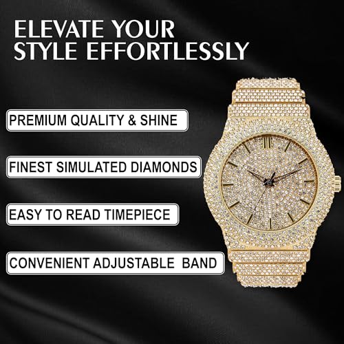 Image of ICE STAR Men's Fully Iced Diamond Watch, 46mm Case