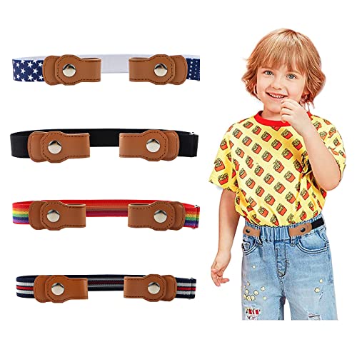 Sonwaha 4 Stücke Gürtel Ohne Schnalle Kinder Schnallenfreier Gürtel...