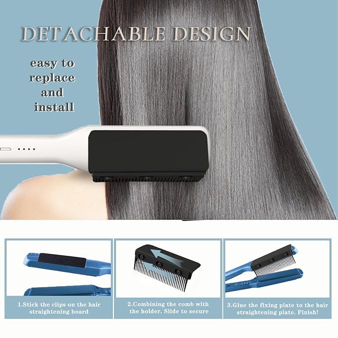 Peine para plancha de pelo desmontable negro miniatura 4