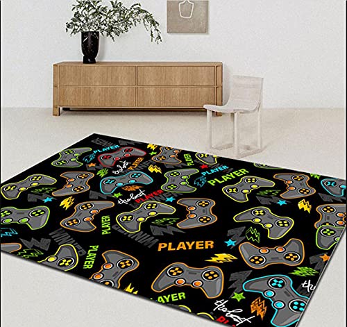 Videospiel-Controller-Teppich, Gamer-Teppich für Jungen, Schlafzimmer, Wohnzimmer, Überwurf, Teppich, 200,7 x 160 cm Cover