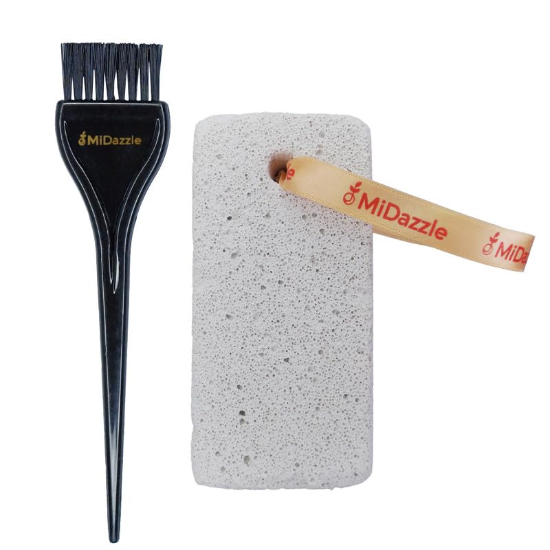 Image of Midazzle Hair Dye Brush With Pumice Stone (Leaf) - Set Of 2