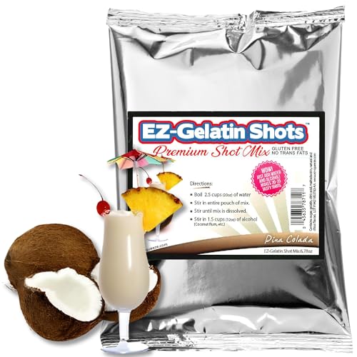 Pina Colada Jello Shot Mix 6.78 oz - Premium Gluten-Free Jello Mix for Tasty Jello Shots - Easy to...