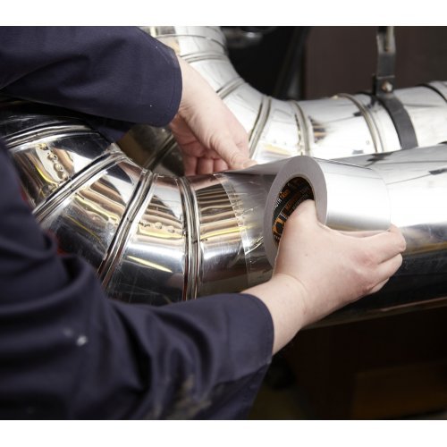 True-Ally ALUMINIUM FOIL SELF ADHESIVE TAPE 72mm / 3 inch X 20 Mtr pack of 1 1