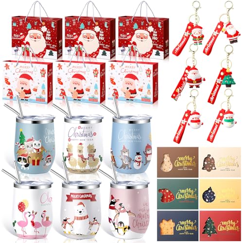Skylety 6 Sets of Christmas Gifts Bulk Include 12oz Stainless