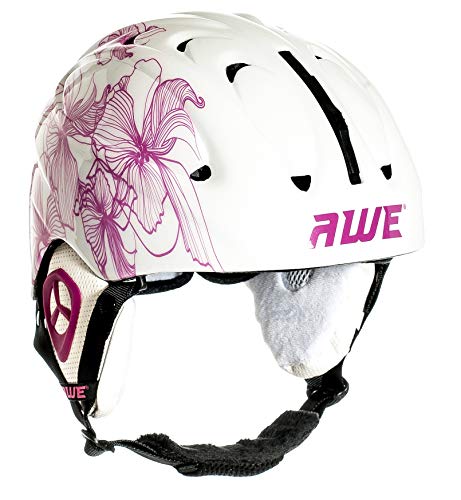AWE® Casco de esquí para Damas Adultas Blanco/Rosa, tamaño: 56-58cm