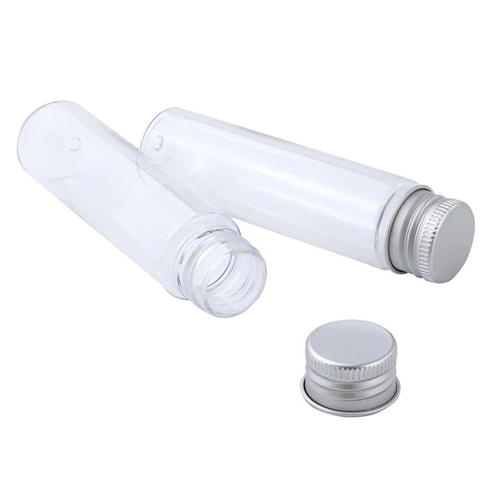 30 Tubos De Ensayo De Plástico Plano Transparente De 50 Ml Con Tapones De Rosca, 28 × 108 Mm