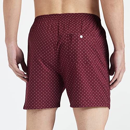 Image of Longies Pure Cotton Men Printed Boxers Pack of 3 Regular Shorts (LGBOXPO3V003 Navy,Maroon,Off White3263 XL)