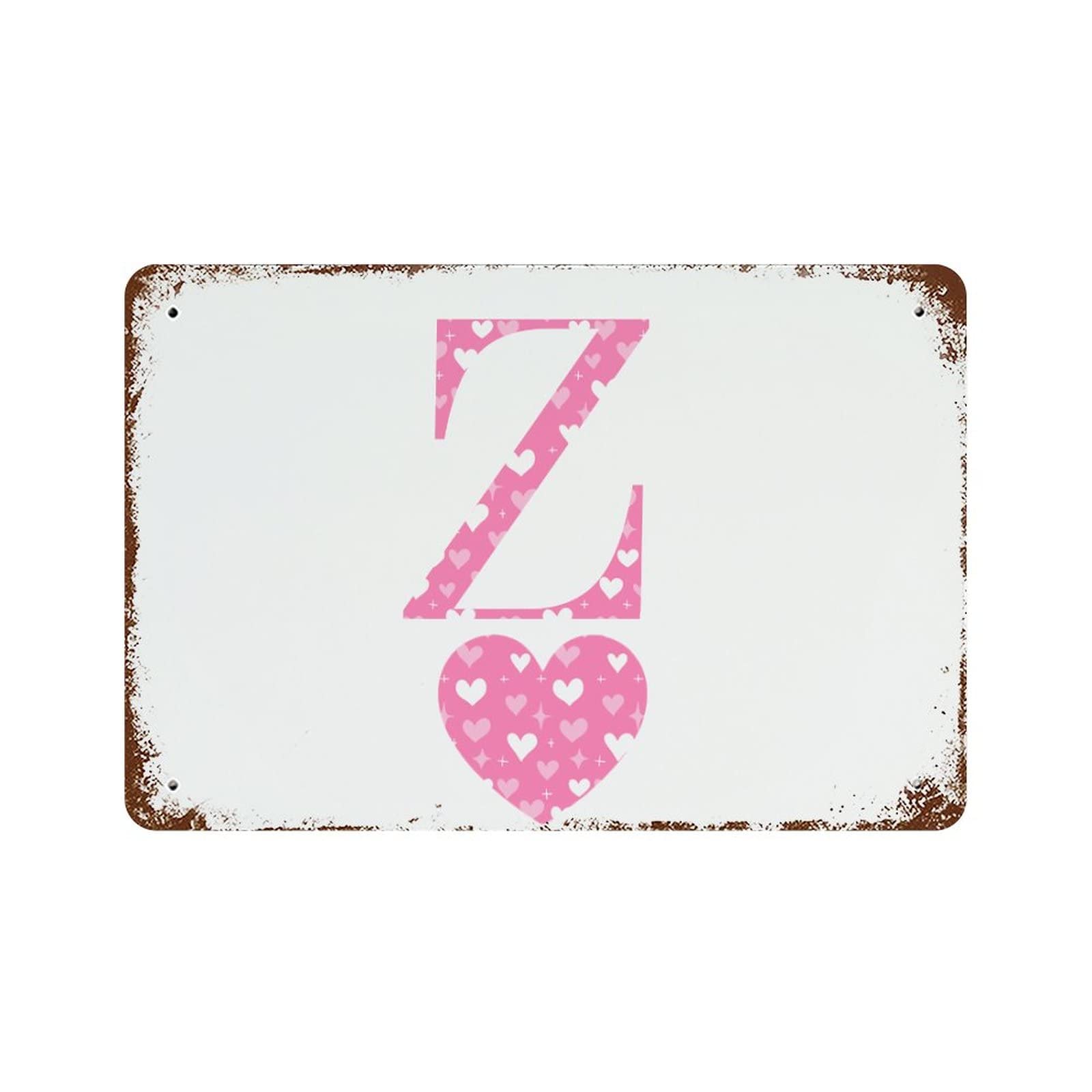 Panneau en aluminium initiales Z de prestige motif floral finition extérieure 30x45cm