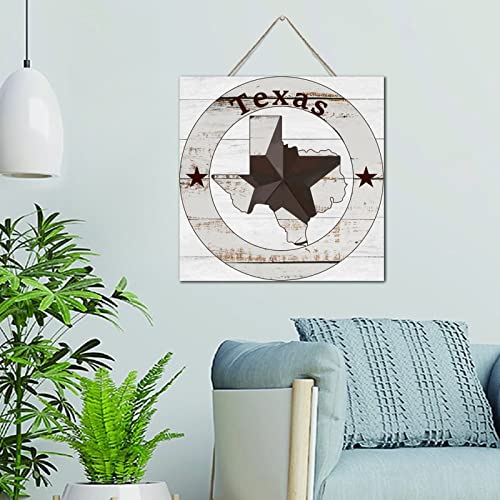 Inscription Texas Lone Star sur panneau rustique en bois pour mur et porte