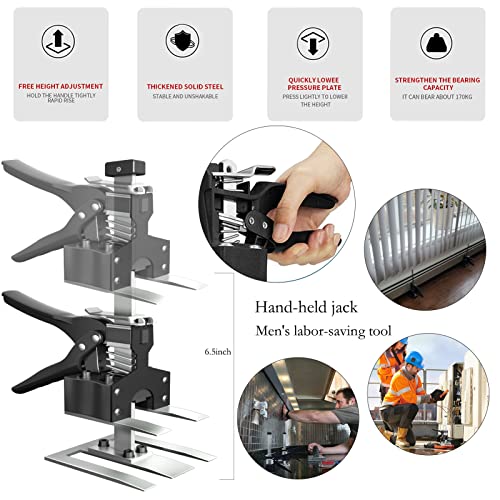 Amzkeio Lever Arm Lifter, 12 Inch Labor Saving Arm Jack, Drywall Lift, Hand Jack Lift Tool For Wall Tile Lift And Positioning Aid, Cabinet Jack And Board Lift, Door Lifter Tool, Man's Tool Gift (2Pcs) #TOP5