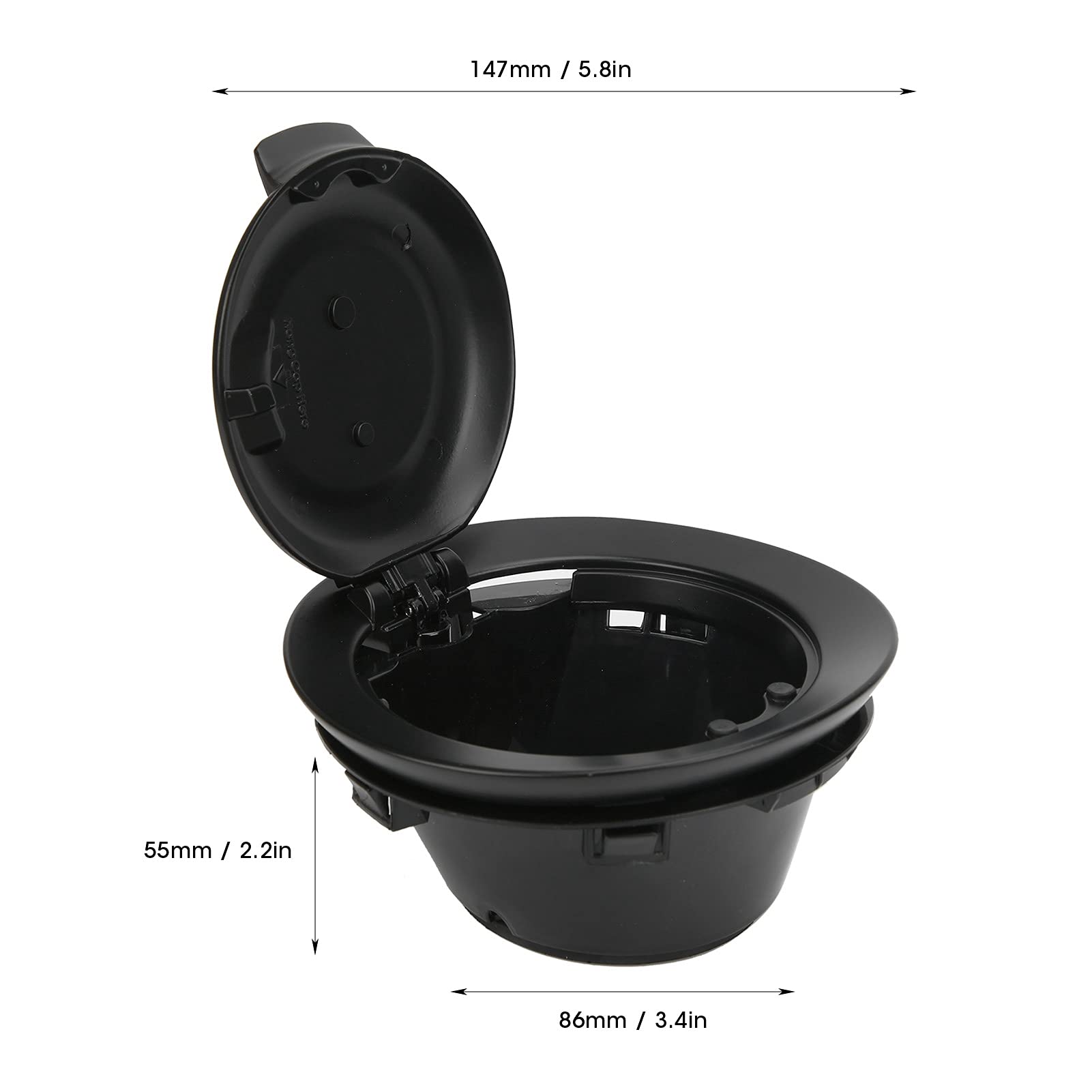 Bouchon de Remplissage de Carburant Challenger 68250120AA ABS Noir Mat + Métal de Remplacement pour 2008-2019