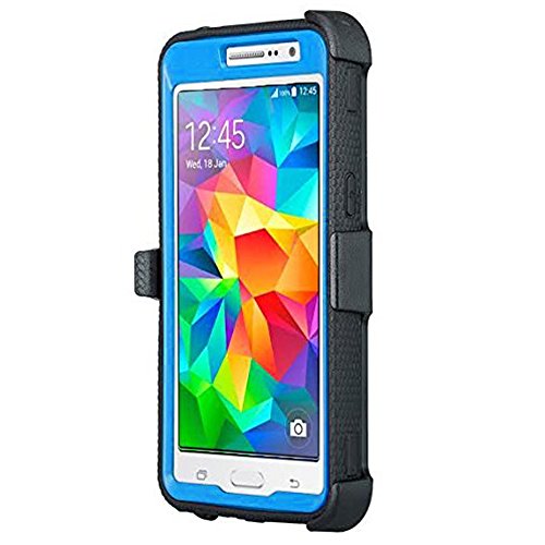 Samsung Galaxy J3 2016 Case, Galaxy Sky Case, Galaxy Sol Case, [Tri-Guard Series] [Shock Absorption] Armor Case Cover With Belt Clip Holster & Built-In Screen Protector - Blue #TOP2