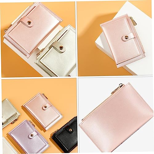 PartyKindom 1pc Pu Leather Zipper Purse Creative Change Wallet Multiple Card Slots Women Shiny Iridescent Design for Cash Cards and for2