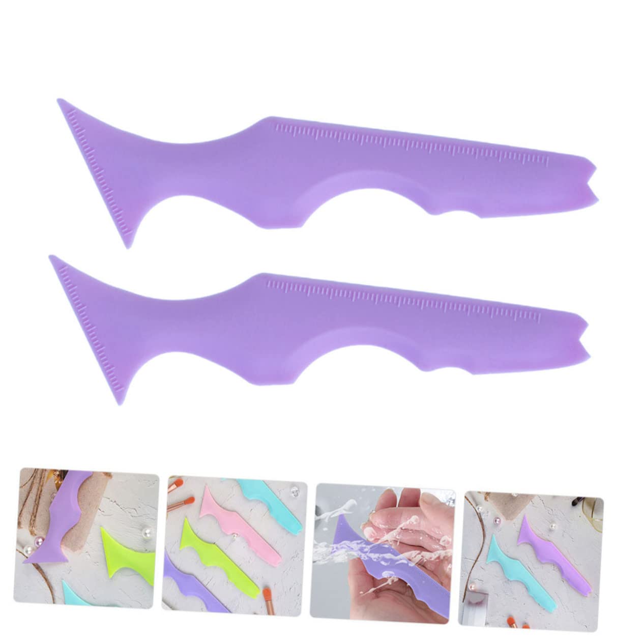 Healeved 10pièces Pochoirs à Eyeliner Silicone Outils Réutilisables Pour Maquillage Yeux à Dessiner Un Eyeliner Parfait Pour Débutants Et