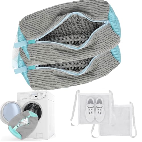 Morsut 靴 洗濯ネット 靴用洗濯ネット2枚セット（シューズ用 靴洗いネット2枚+干す用ネット*1） 靴洗いネット 洗濯ネット 靴洗濯機 洗濯靴洗いネット上履きスニーカー 靴の損傷を防ぐ 型崩れ防止 洗濯機対応 家庭用 大容量設計