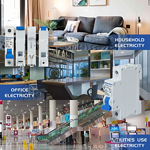 Elecnova Sfb1-63Hc 1P Miniature Circuit Breakers Din-Rail Mounted Mcb 50/60Hz Current Of 63Amp Voltage 400V Overload, Thermal Magnetic Trip Short-Circuit Protection Of Lighting #TOP6