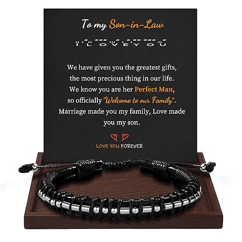 Image of Btysun Fathers Day Gift, Gifts for Men Morse Code Bracelets for Men 2026 Graduation Gifts Mens Bracelet for Him Boyfriend Husband Leather Bracelet Motivational Birthday Jewelry Stocking Stuffers