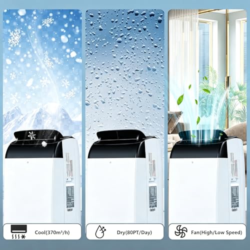 GarveeHome Portable Air Conditioner 12000 BTU, 3-in-1 AC Unit with Cool, Fan, Dehumidifier for Rooms Up to 550 Sq.ft, Ultra Quiet 48dB Portable AC with Window Kit, Remote, 24H Timer, Self-Evaporation by GarveeHome - Image 8