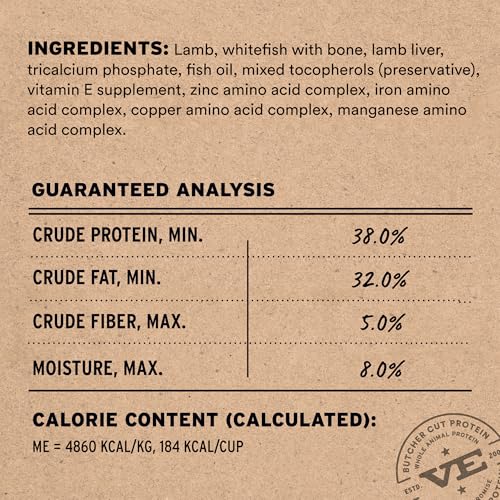 Image of Vital Essentials Freeze Dried Dog Food, Lamb & Whitefish Nibs, 14 oz Bag | Soft, Complete Meal or Topper, Made With 99% Lamb, Whitefish, Organ & Bone, High Protein Raw Nutrition, Grain-Free Recipe
