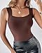 CHICME Womens Shaping Tops Padded Tank Top High Strechy Sleeveless Camisole Soft Tops Coffee-XL
