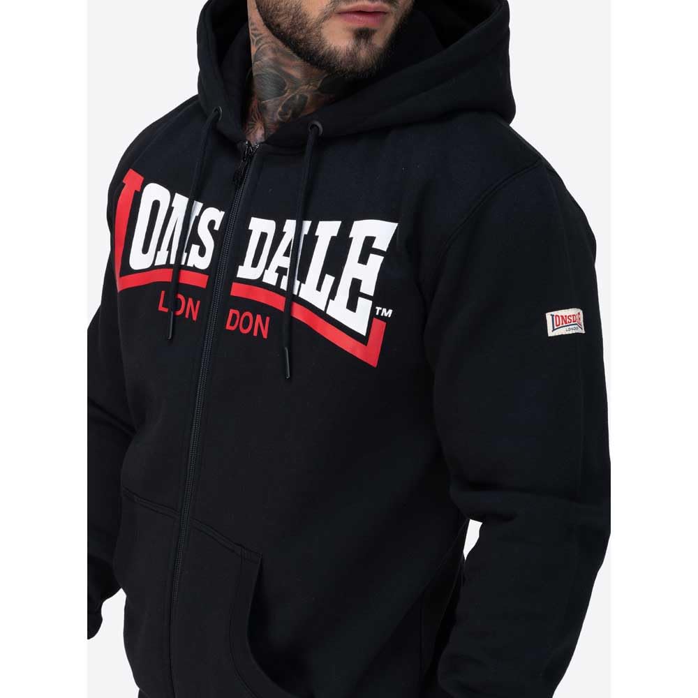 Lonsdale London GARRIGILL męska kurtka z kapturem czarna Basics, Streetwear, czarny, S